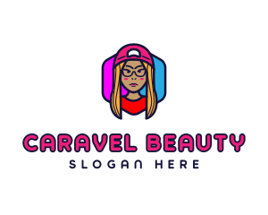 Girl Vlogging Character logo design