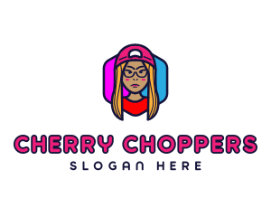 Girl Vlogging Character logo design