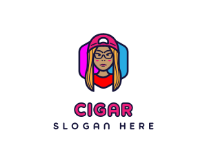 Girl Vlogging Character logo design