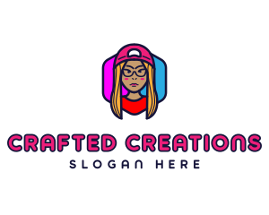 Girl Vlogging Character logo design