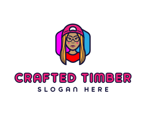 Girl Vlogging Character logo design