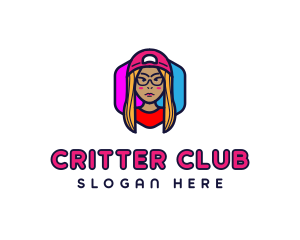 Girl Vlogging Character logo design