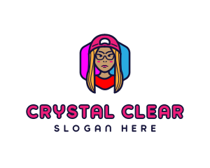 Girl Vlogging Character logo design