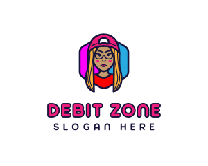 Girl Vlogging Character logo design