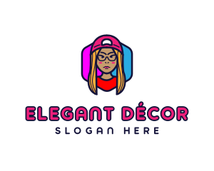 Girl Vlogging Character logo design