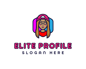 Girl Vlogging Character logo design