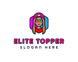 Girl Vlogging Character logo design