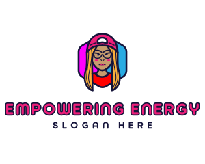 Girl Vlogging Character logo design