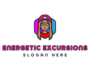 Girl Vlogging Character logo design