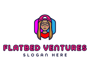 Girl Vlogging Character logo design