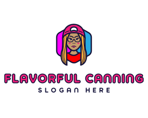 Girl Vlogging Character logo design