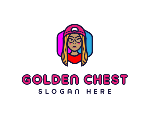 Girl Vlogging Character logo design