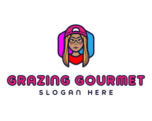 Girl Vlogging Character logo design