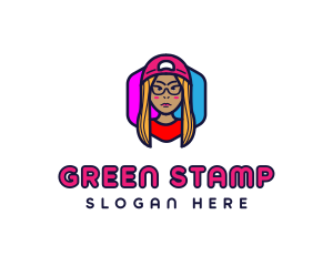 Girl Vlogging Character logo design