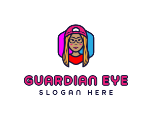 Girl Vlogging Character logo design