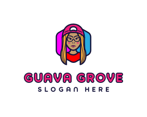 Girl Vlogging Character logo design