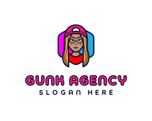 Girl Vlogging Character logo design