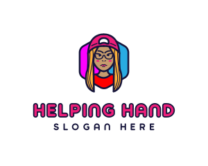 Girl Vlogging Character logo design