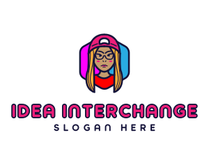 Girl Vlogging Character logo design