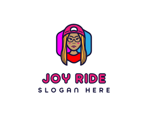 Girl Vlogging Character logo design