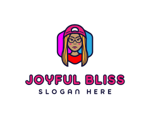 Girl Vlogging Character logo design