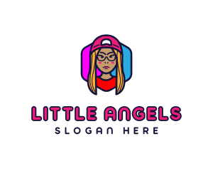 Girl Vlogging Character logo design