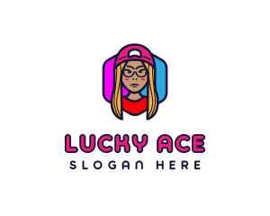 Girl Vlogging Character logo design