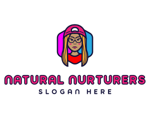 Girl Vlogging Character logo design