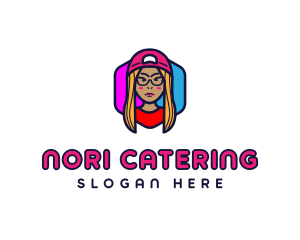 Girl Vlogging Character logo design