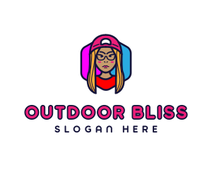 Girl Vlogging Character logo design