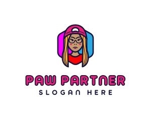 Girl Vlogging Character logo design