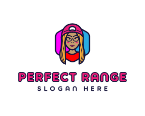 Girl Vlogging Character logo design