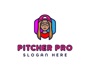 Girl Vlogging Character logo design