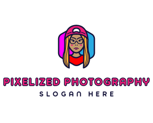 Girl Vlogging Character logo design