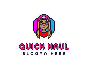 Girl Vlogging Character logo design