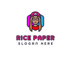 Girl Vlogging Character logo design