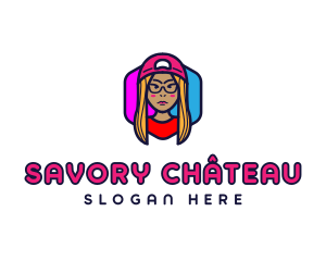 Girl Vlogging Character logo design