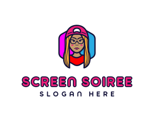 Girl Vlogging Character logo design