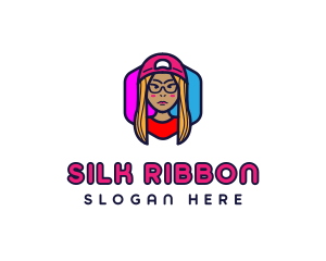 Girl Vlogging Character logo design