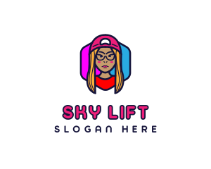 Girl Vlogging Character logo design