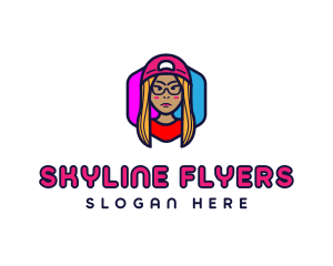 Girl Vlogging Character logo design