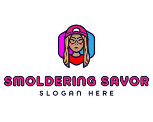 Girl Vlogging Character logo design