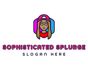 Girl Vlogging Character logo design