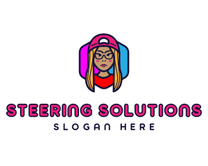 Girl Vlogging Character logo design