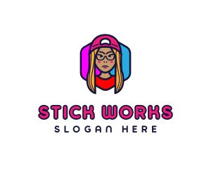 Girl Vlogging Character logo design