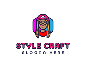 Girl Vlogging Character logo design