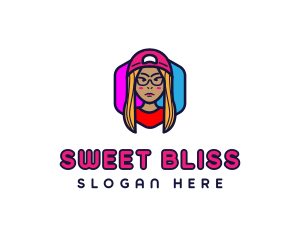 Girl Vlogging Character logo design