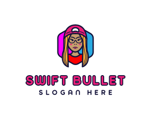 Girl Vlogging Character logo design