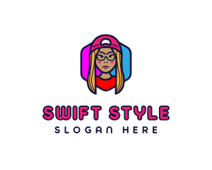 Girl Vlogging Character logo design