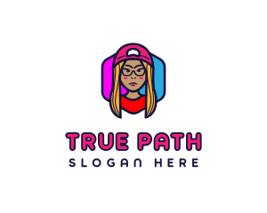 Girl Vlogging Character logo design